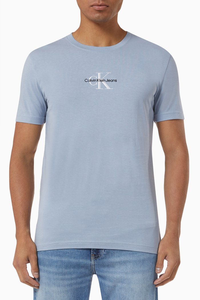 

Monogram Logo T-shirt in Cotton Jersey, Grey