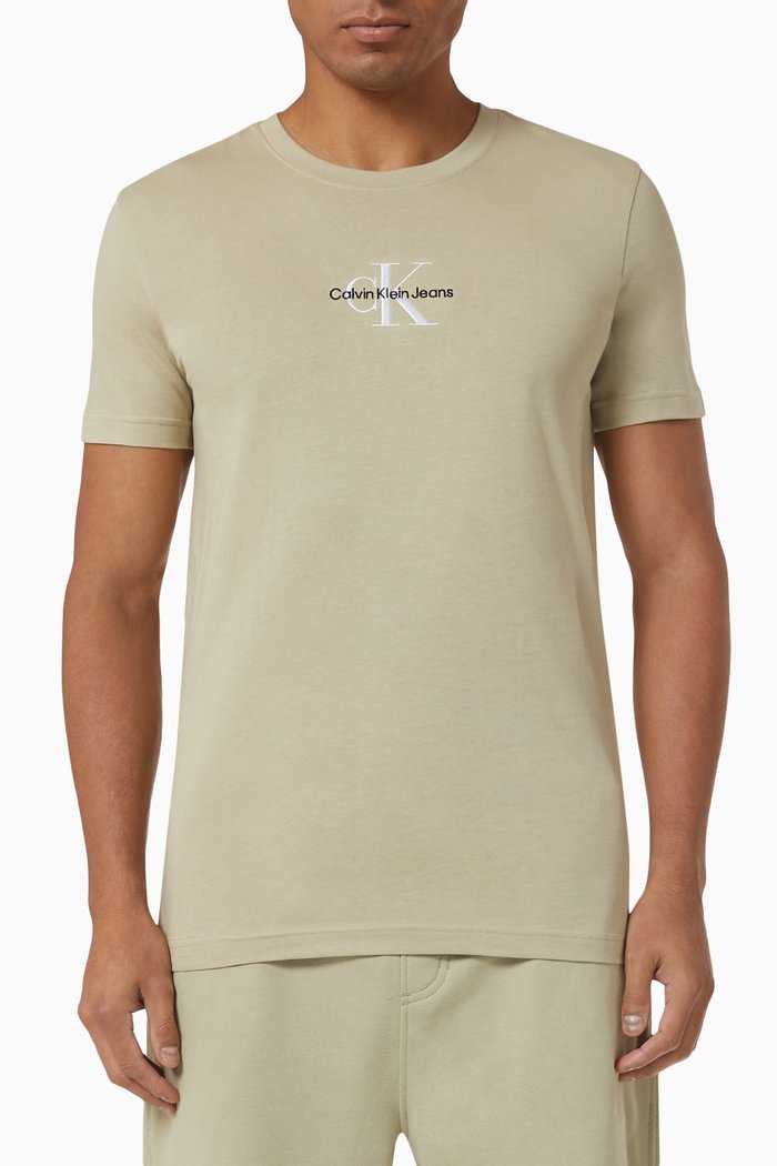 

Monogram Logo T-shirt in Cotton Jersey, Neutral