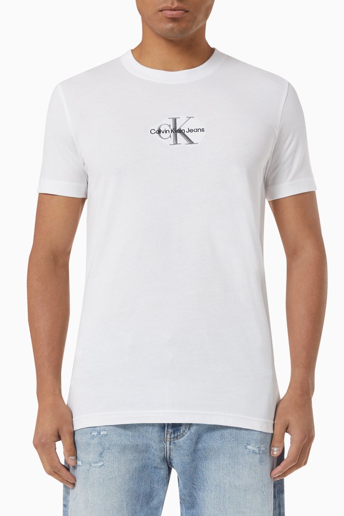 

Monogram Logo T-shirt in Cotton Jersey, White
