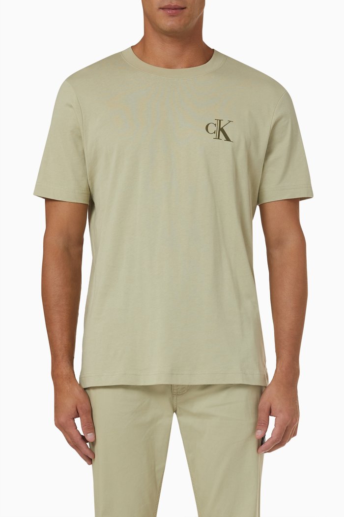 

CK Logo T-shirt in Cotton, Neutral
