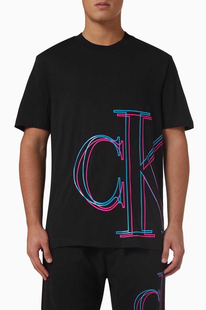 

Monogram T-Shirt in Organic Cotton, Black