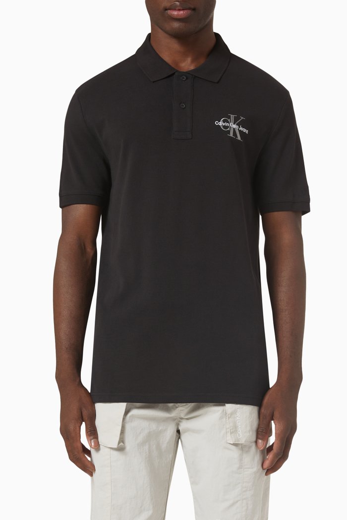 

Monogram Polo Shirt in Cotton, Black