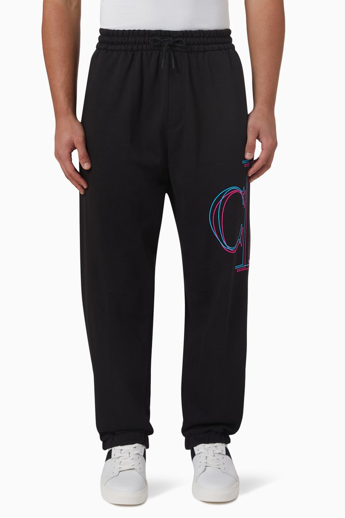 

Relaxed Monogram Sweatpants in Cotton, Black