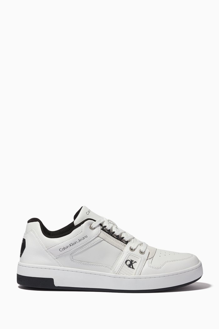 

Basketball Low-top Sneakers in Leather, White