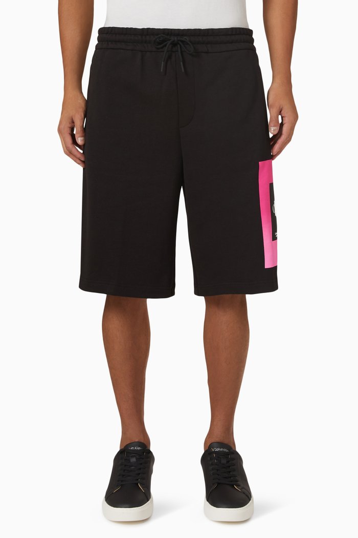 Logo Shorts in Fleece, Black