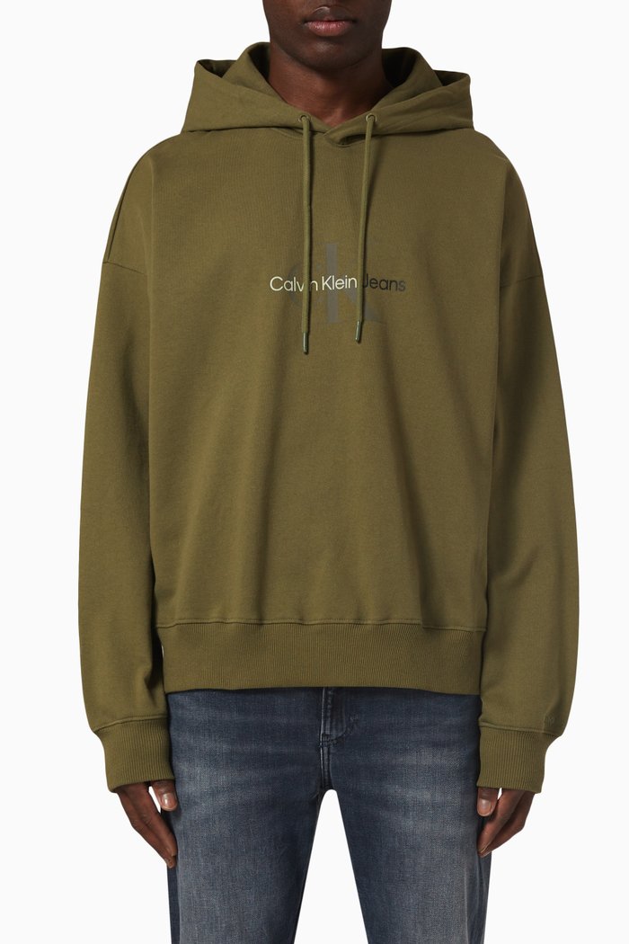 

Oversized Hoodie in Recycled Cotton, Green