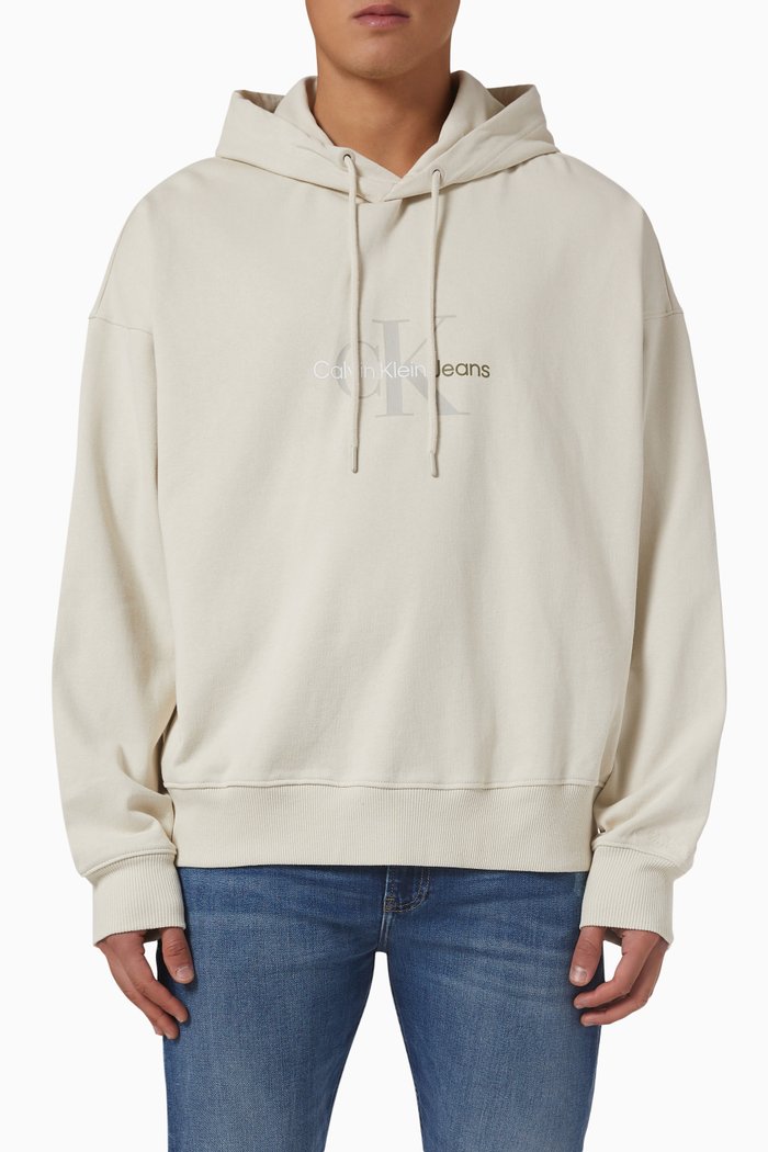 

Oversized Hoodie in Recycled Cotton, Neutral