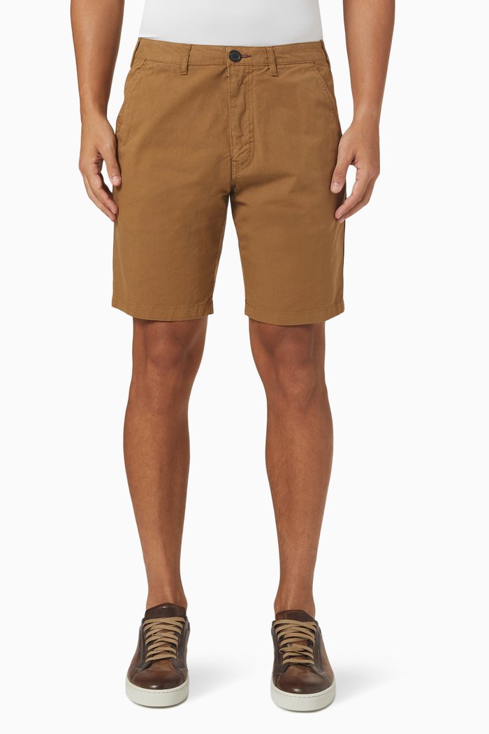 Zebra Logo Shorts in Cotton, Brown