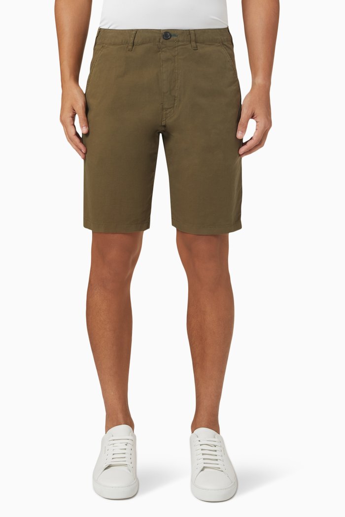 Zebra Logo Shorts in Cotton, Green