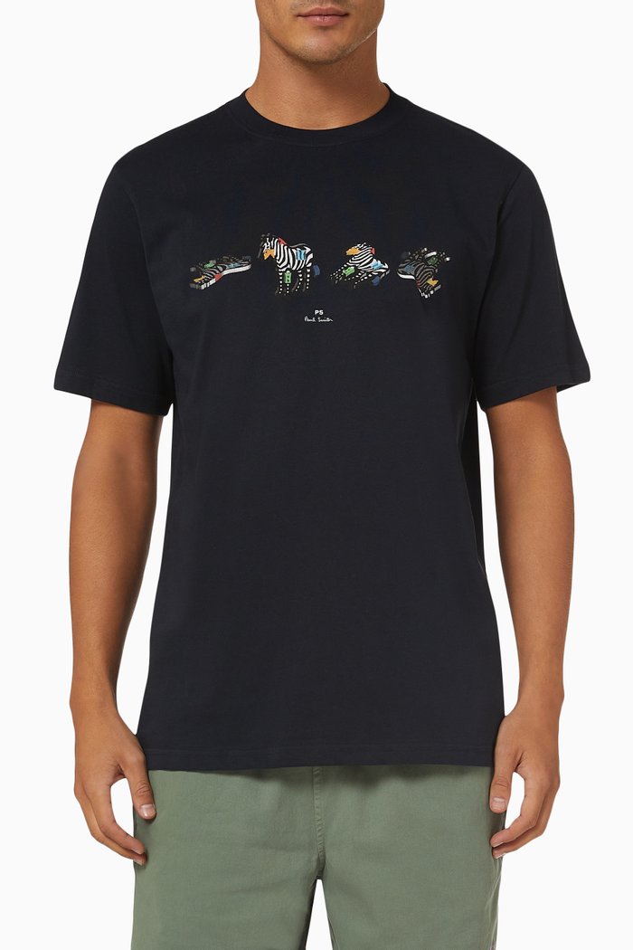 

Zebra T-shirt in Cotton, Blue