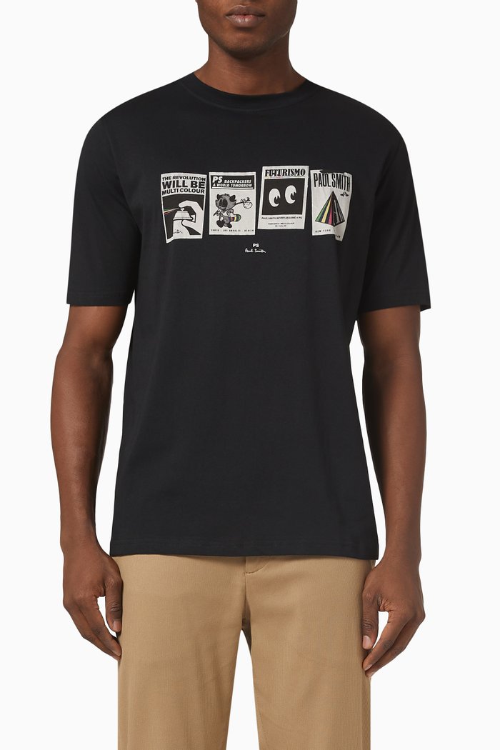 Futurismo T-shirt in Cotton Jersey, Black