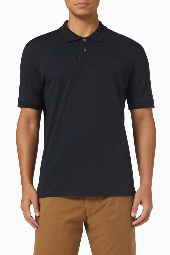 Polo Shirt in Cotton Piqué, Blue
