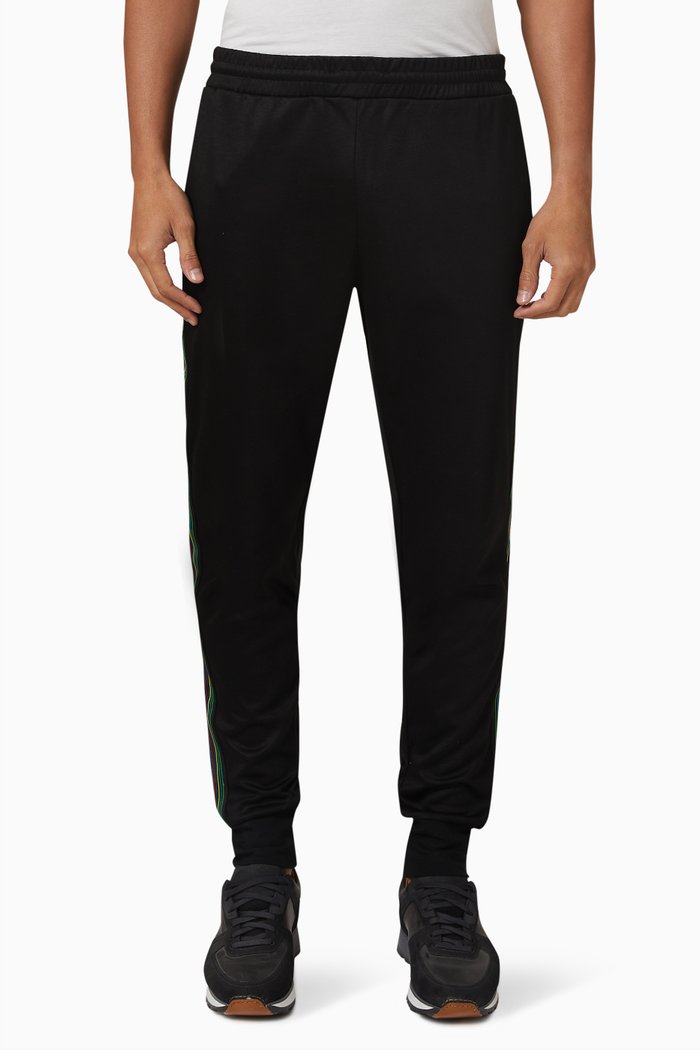 

Contrast Tape Track Pants, Black