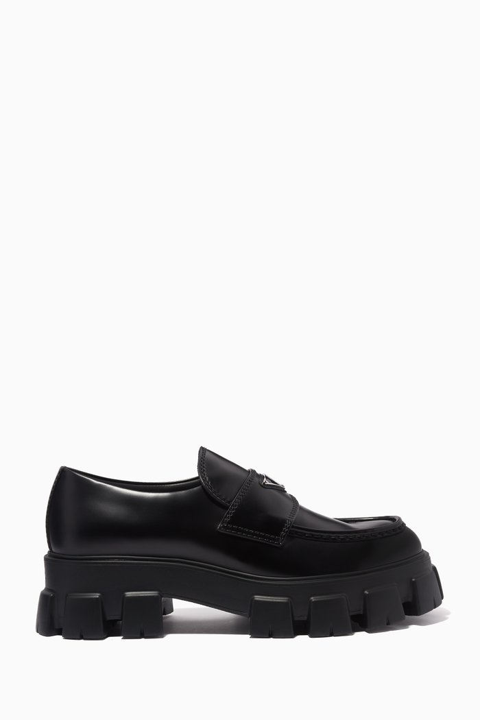 

Monolith Loafers in Brushed Leather, Black