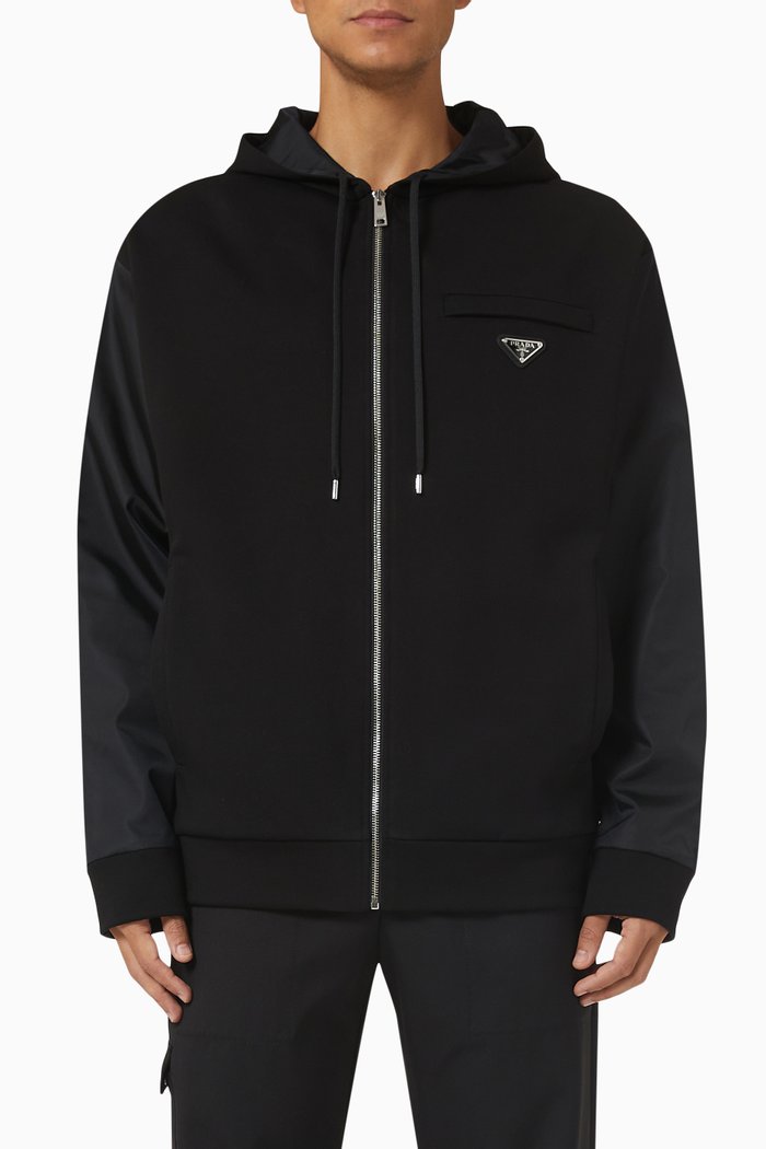 

Hooded Jacket in Re-nylon, Black