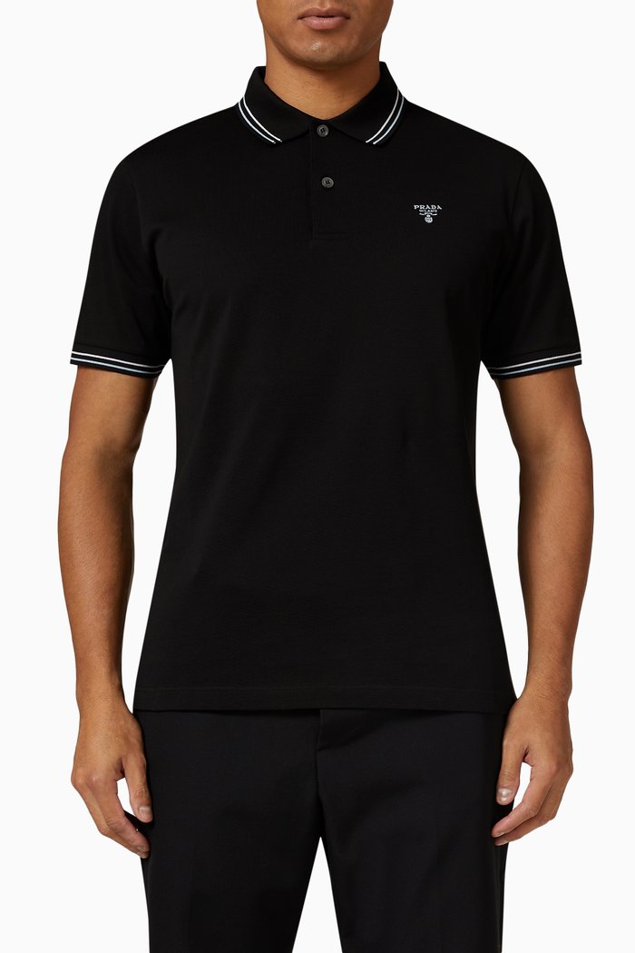 

Polo in Cotton Piqué, Black
