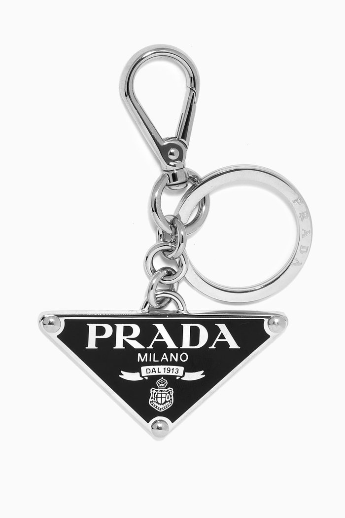 Triangle Logo Keychain, Black