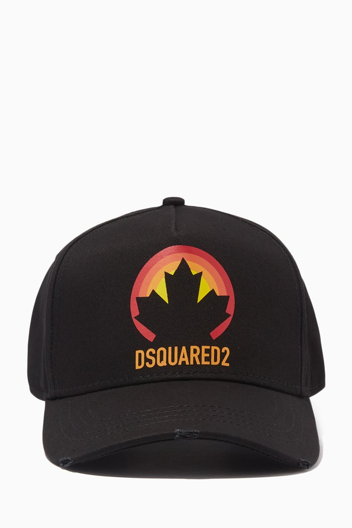 

Sunset Leaf Baseball Cap in Cotton Gabardine, Black