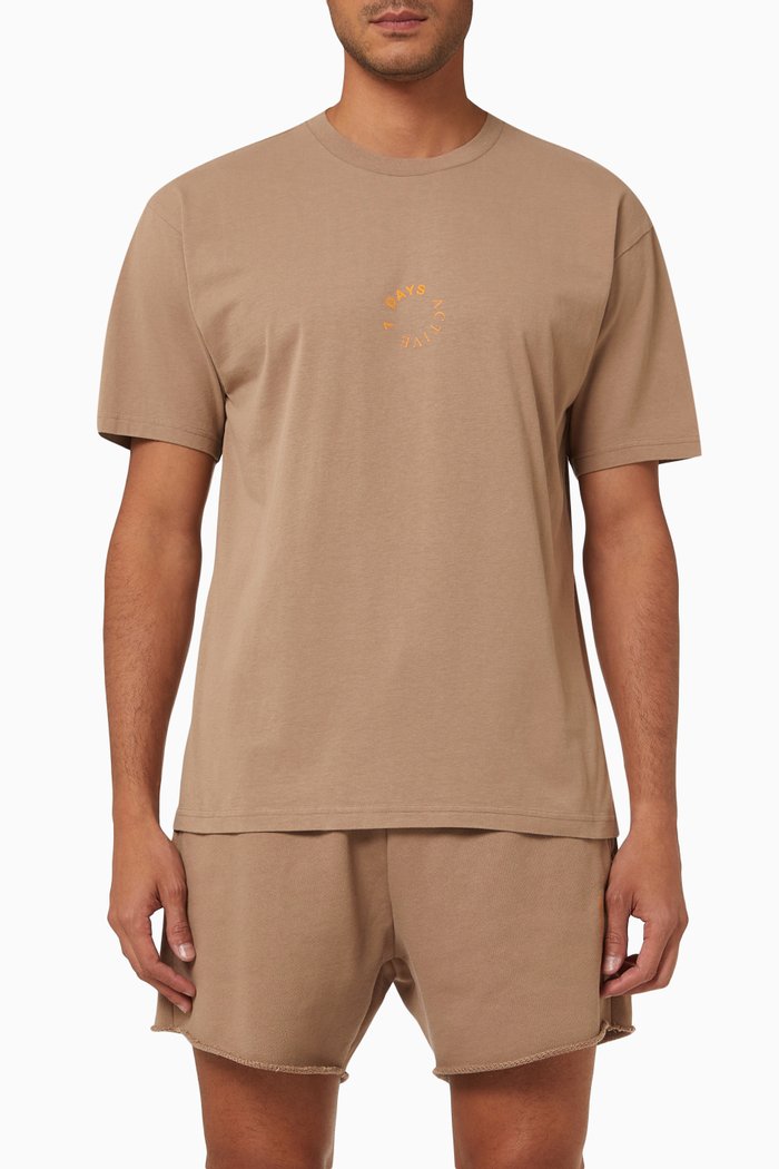 

Korean OT T-shirt in Organic Cotton, Brown