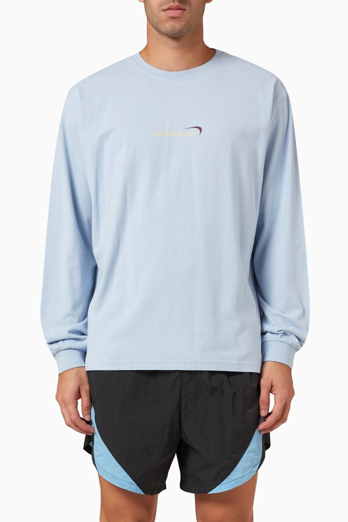 

Long sleeve T-shirt in Organic Cotton, Blue
