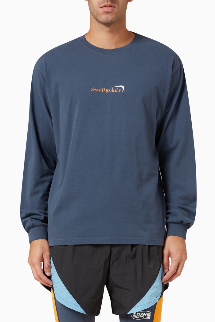 

Long sleeve T-shirt in Organic Cotton, Blue