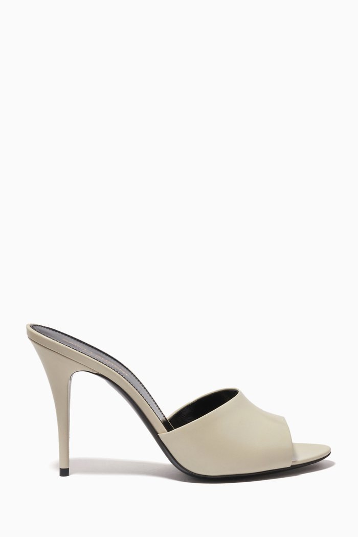 

LA 16 95 Mules in Smooth Leather, White