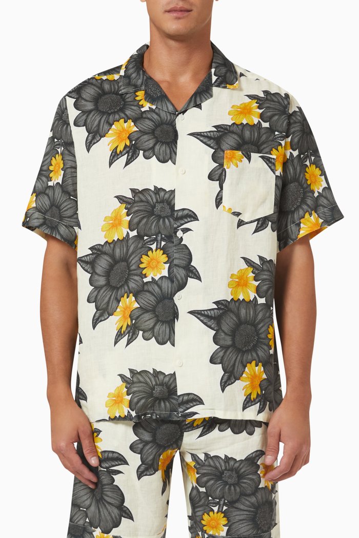 

Tithonia Print Shirt in Linen, Neutral