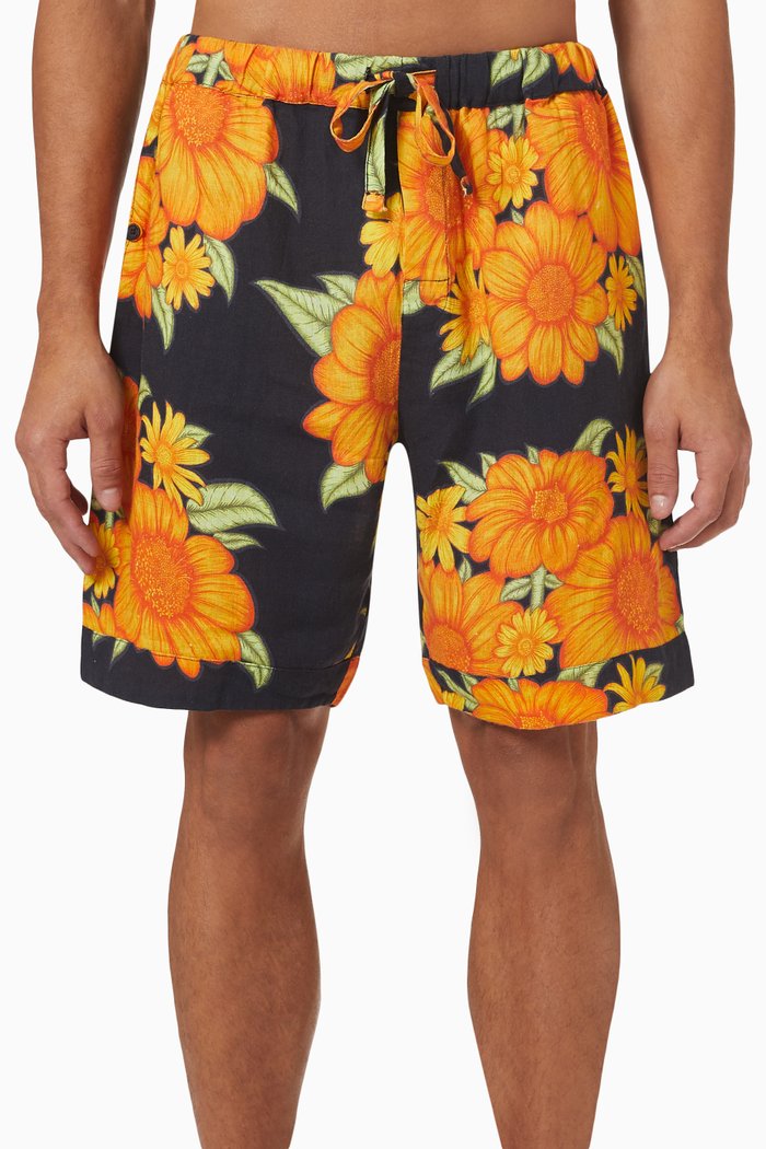

Tithona Pyjama Shorts in Linen, Blue