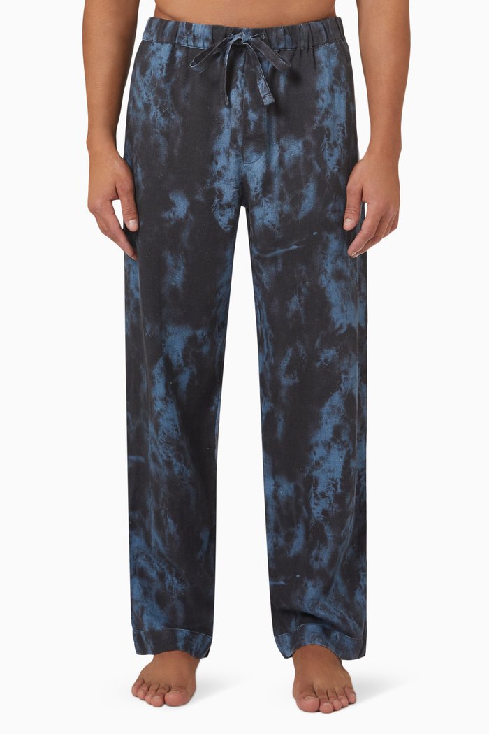 

Summer Dusk Pyjama Pants in Linen, Blue