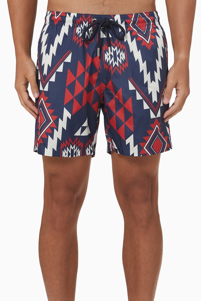 

Geometric Print Swim Shorts in Nylon, Multicolour