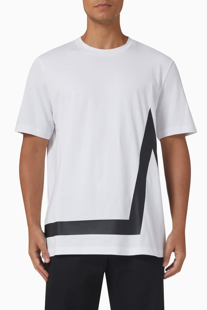 

M' Motif Graphic T-shirt in Cotton Jersey, White