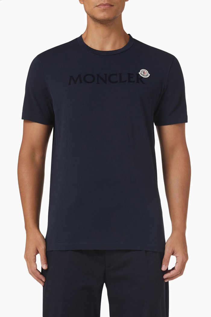 

Logo Patch T-shirt in Cotton Jersey, Blue