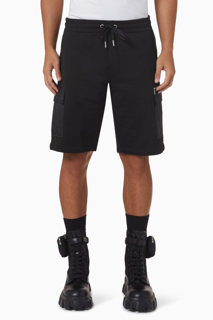 

Zip Pocket Sweat Shorts in Cotton & Nylon, Black