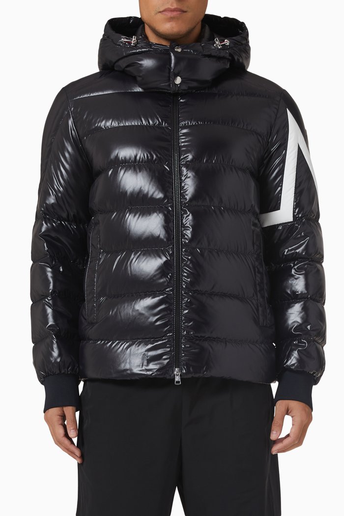 

Corydale 'M' Motif Padded Jacket in Nylon Laqué, Black