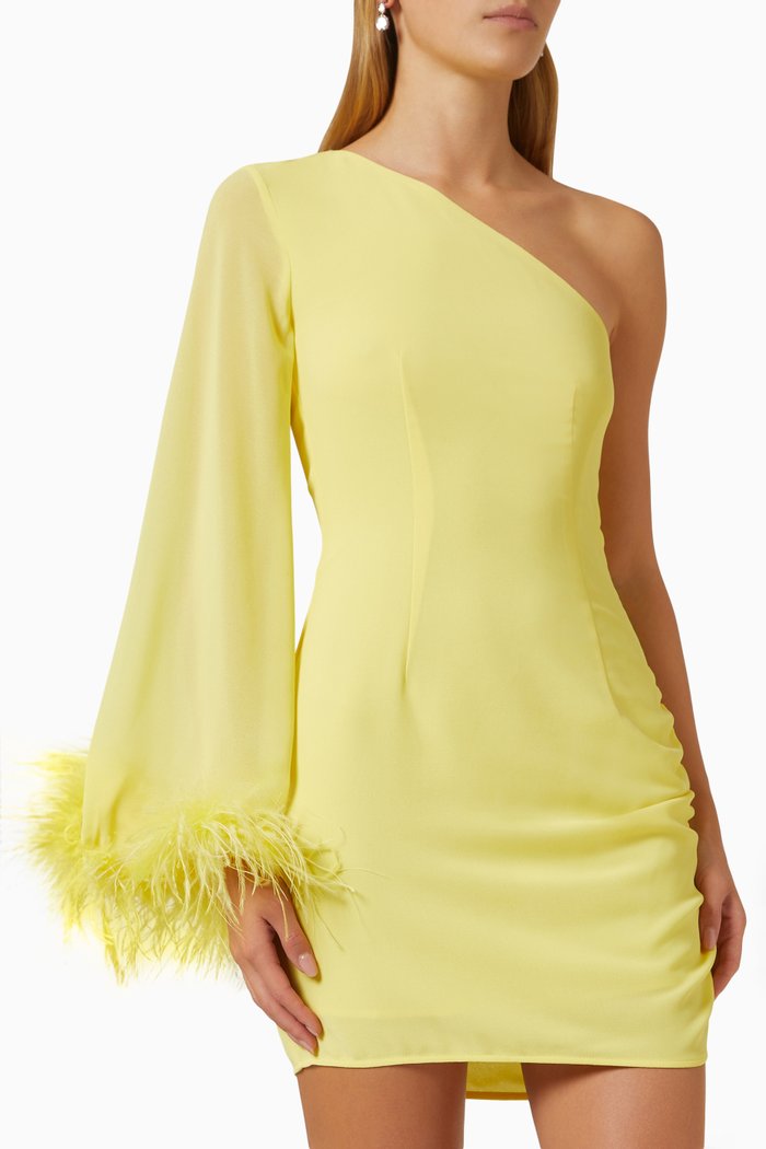 

Porscha One-shoulder Dress in Viscose, Yellow