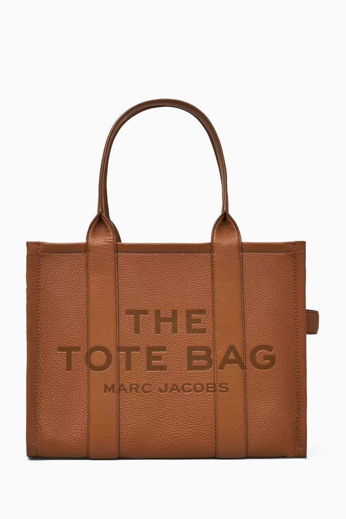 

The Large Tote Bag in Leather, Brown