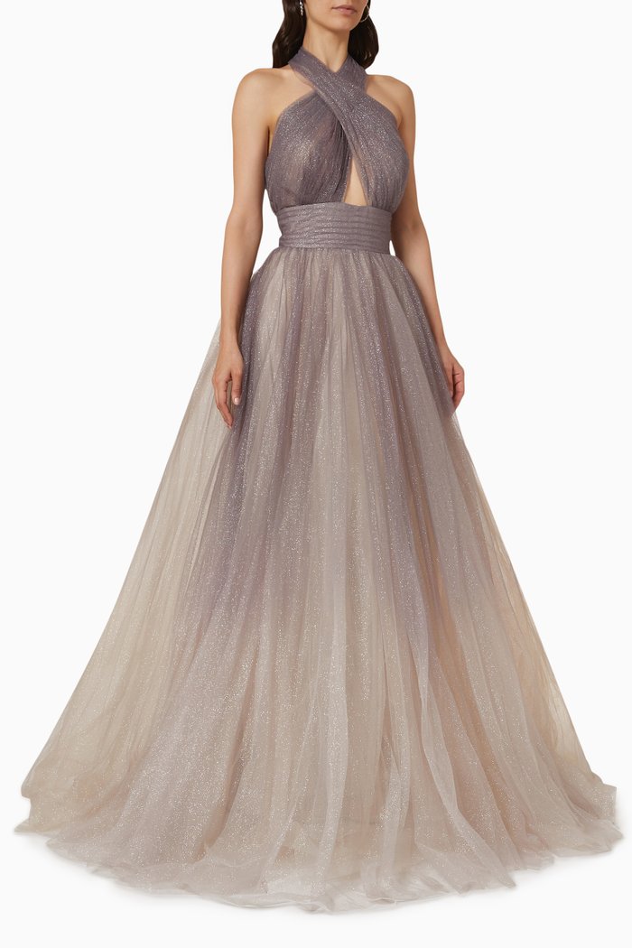

Ombre Gown in Tulle, Grey