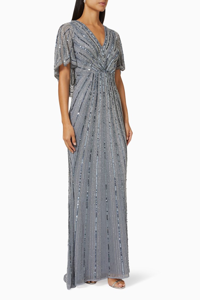

Cape Gown in Sequins, Blue
