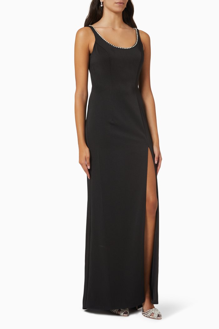 

Rhinestone-embellished Gown, Black