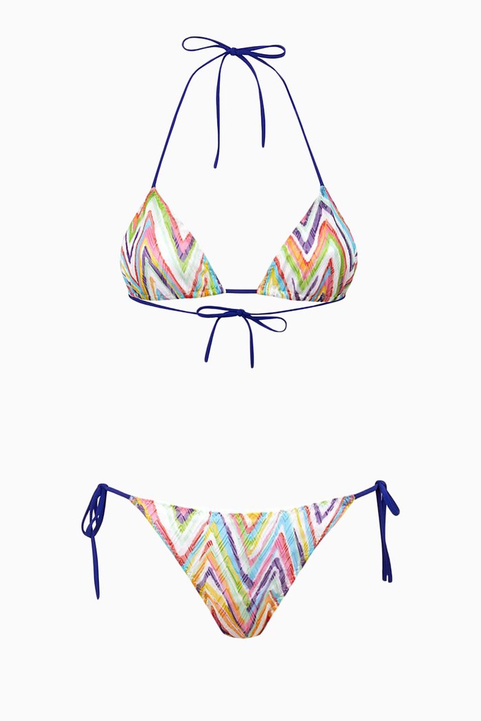 

Triangle Bikini Set in Zig Zag Jersey, Multicolour