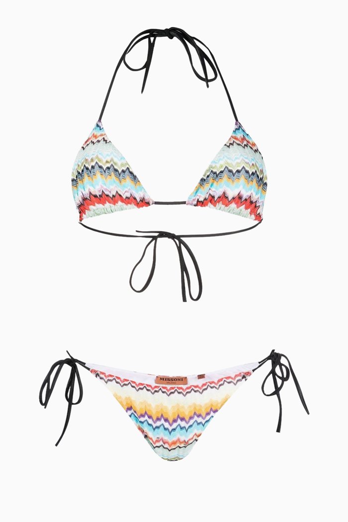 

Triangle Bikini Set in Lamé Knit, Multicolour