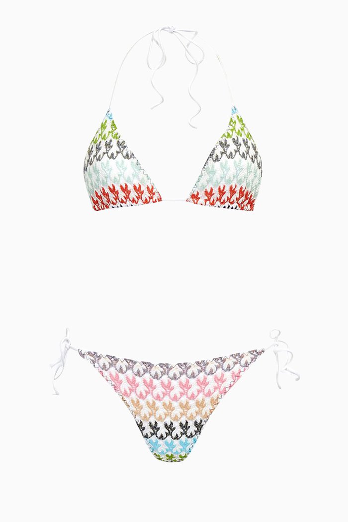 

Triangle Bikini Set in Lamé Knit, Multicolour