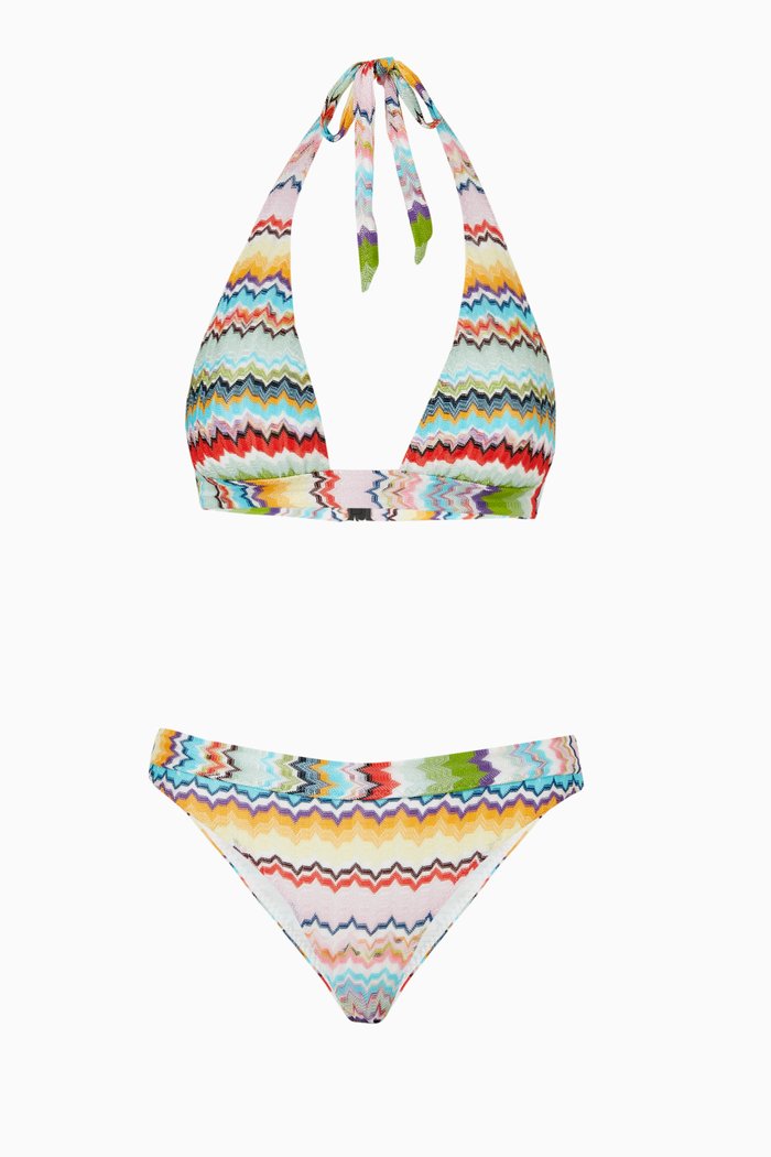 

Triangle Bikini Set in Zig Zag Jersey, Multicolour