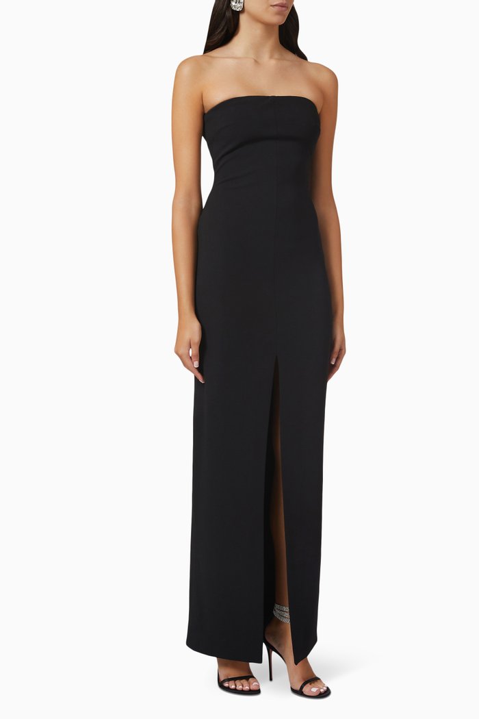 

Bysha Maxi Dress in Stretch Crêpe, Black