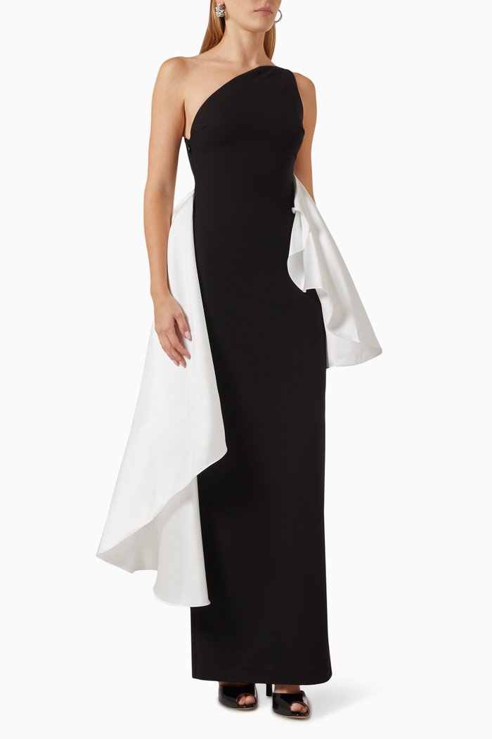 

Calla Maxi Dress in Crêpe, Black