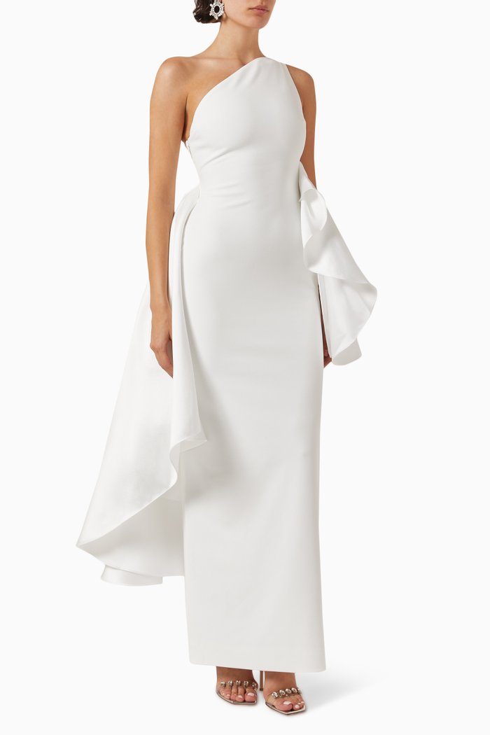 

Calla Maxi Dress in Crêpe, Neutral