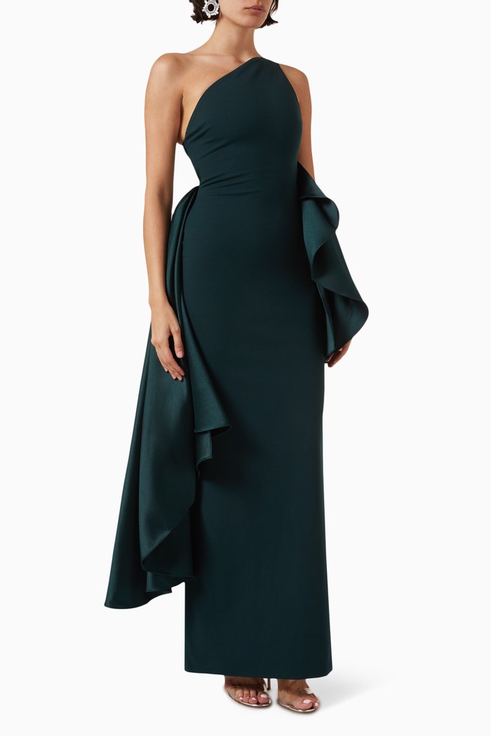 

Calla Maxi Dress in Crêpe, Green