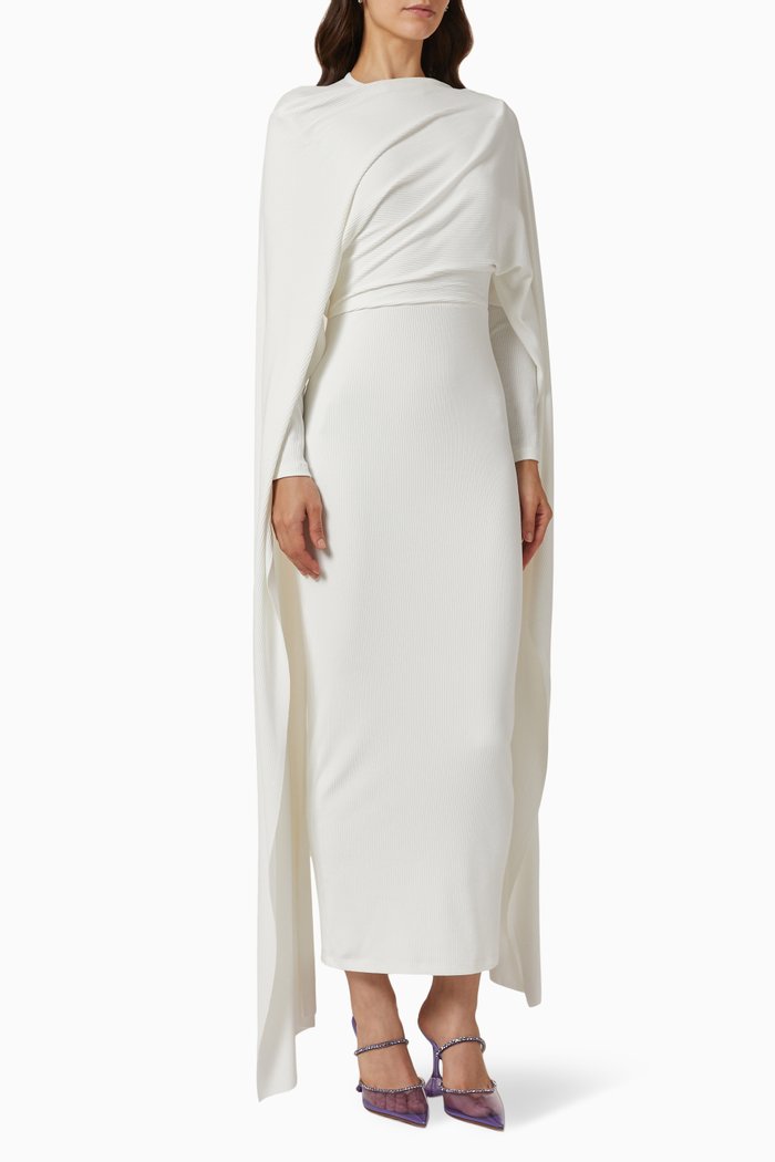 

Tilda Midi Dress in Stretch Jersey, White