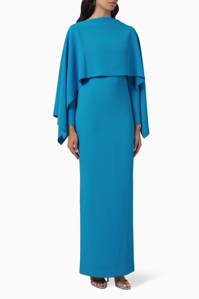 

Yael Maxi Dress in Crêpe, Blue