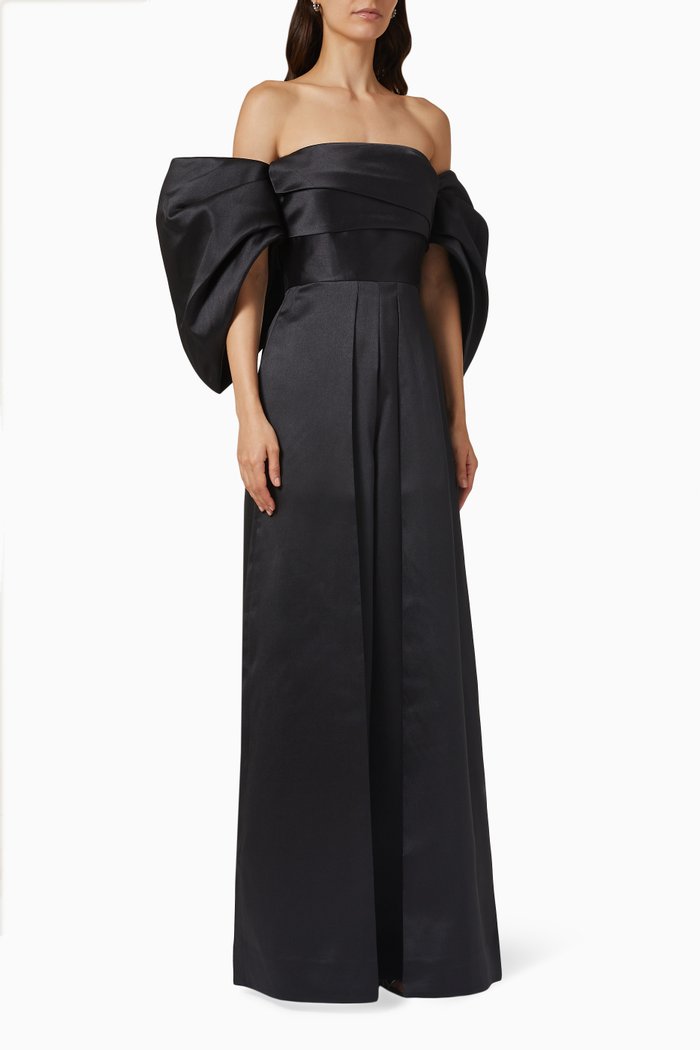 Hester Jumpsuit in Crêpe, Black